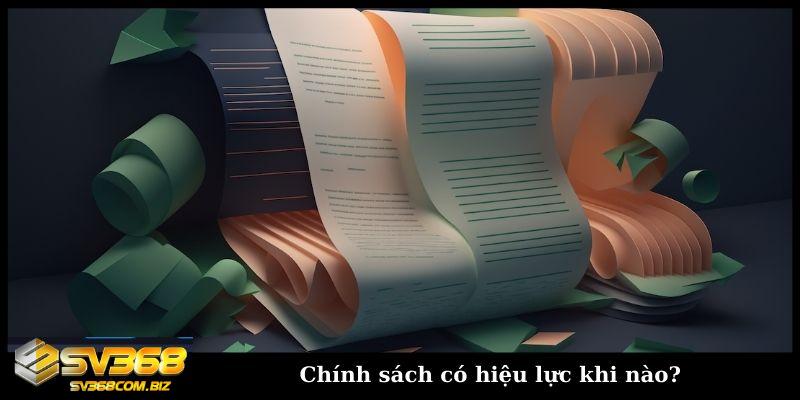 Miễn trách nhiệm SV368 và tuyên bố chung của nhà cái 2 Chinh sach co hieu luc khi nao